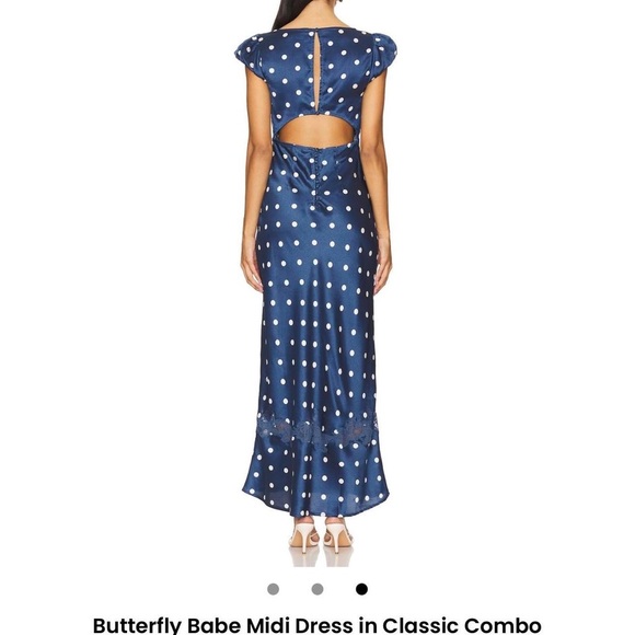 Free People Maxi Navy/White Polka Dot Dress - Picture 7 of 7